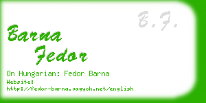 barna fedor business card